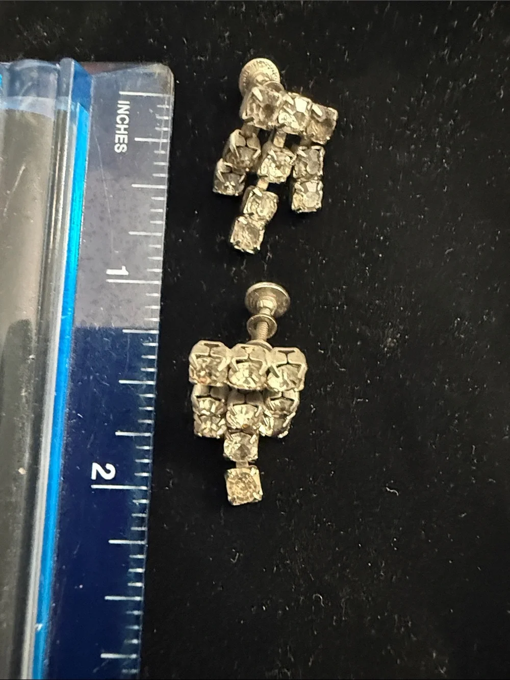 Crystal Cluster Drop Clip-on Earrings - White/Silver